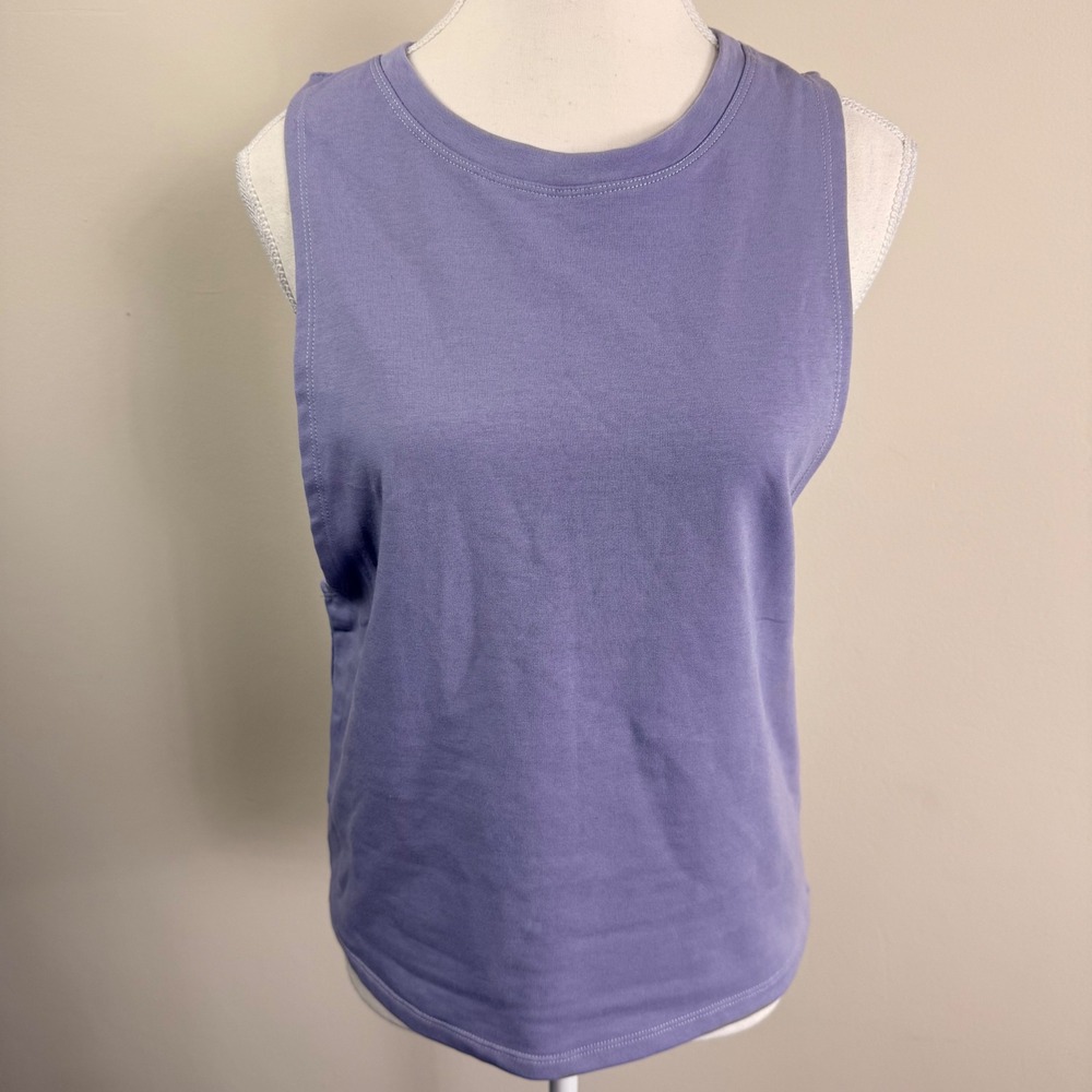 Carbon38 Womens Lavender Macrame Crochet Back Muscle Tank Top Purple Size S